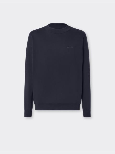 Cotton and silk long sleeve sweater