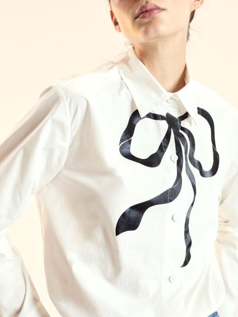 Metallic Printed Bow Shirt