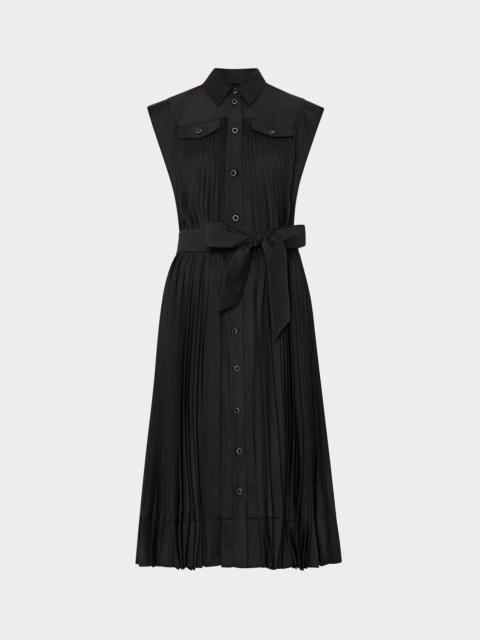 Johanna Pleated Twill Midi Dress