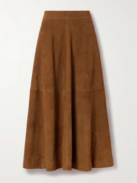 Suede midi skirt Camel