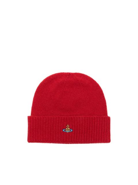 Orb-embroidered beanie