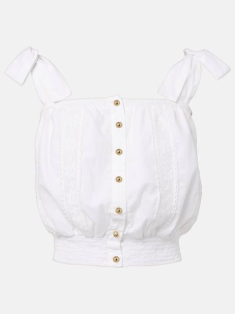 Giulia lace-trimmed cotton top
