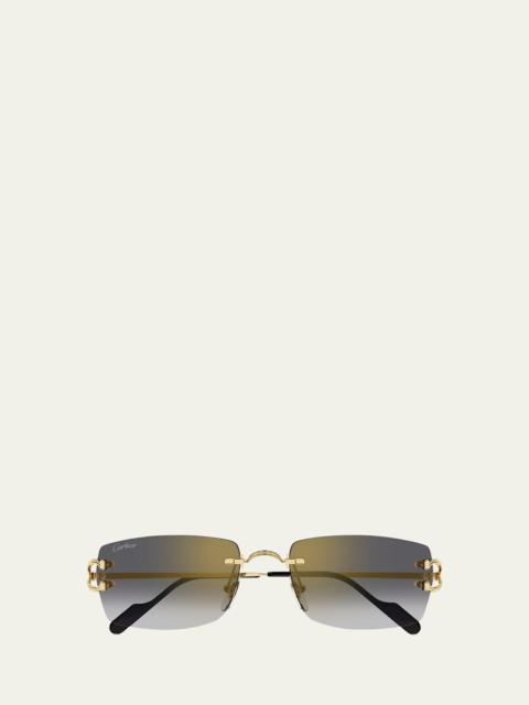 Men's CT0550SM Metal Rectangle Sunglasses