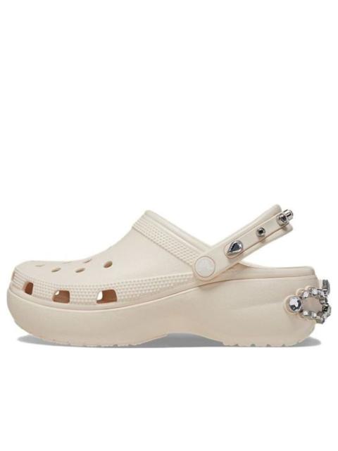 (WMNS) Crocs Classic Platform Tiara Clogs 'Beige' 209685-0WW