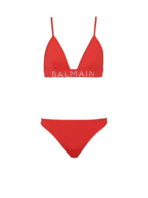 Rhinestoned triangle bikini
