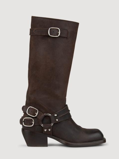 LEATHER BUCKLE BOOTS