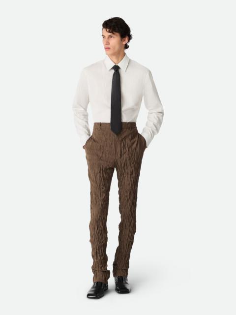 Crushed Wool Slim Trousers