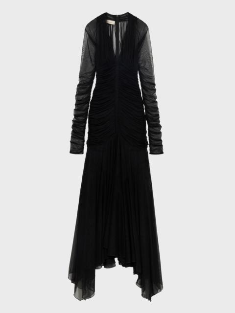 MIDI DRESS IN TULLE WITH RUFFLES