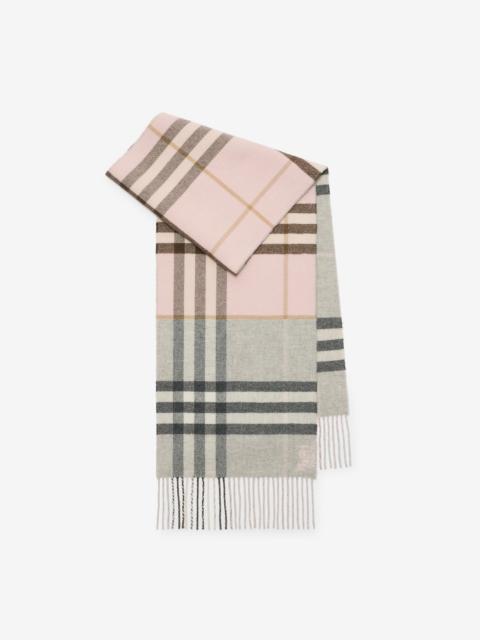 Contrast Check Cashmere Scarf
