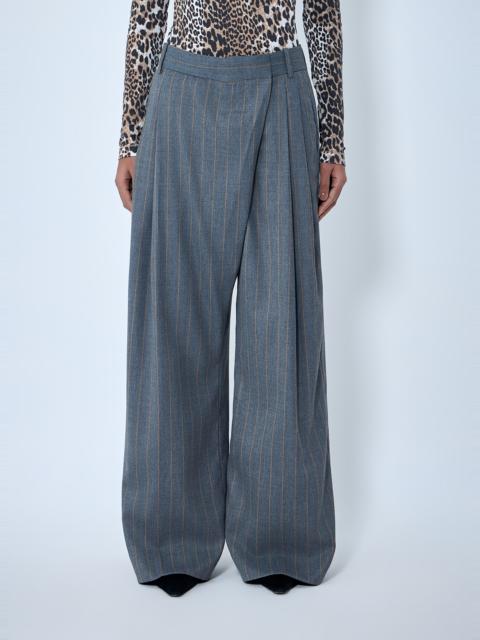 Wide-Leg Pinstripe Pants