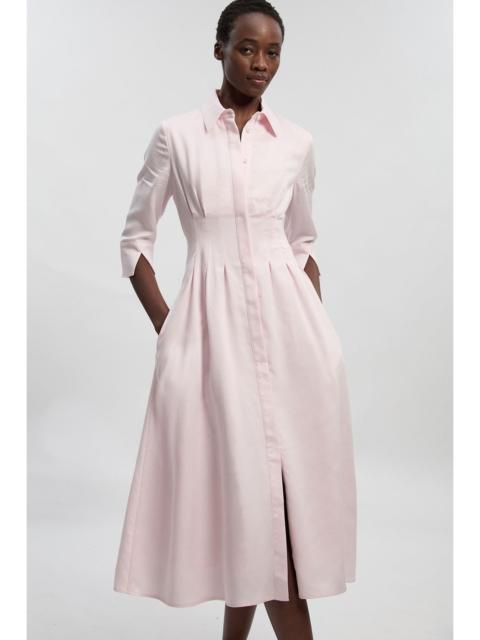 Tailored Linen Darted Waist Midi Dress