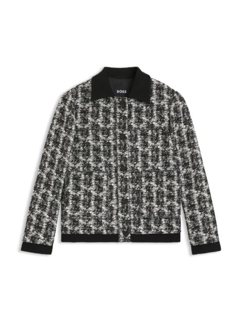 REGULAR-FIT JACKET IN PATTERNED FEATHER TWEED