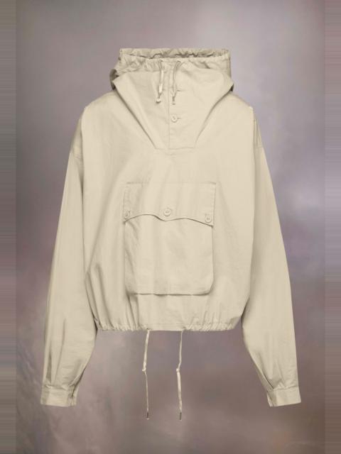 Coated cotton hooded jacket