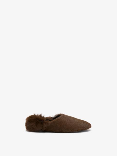 Ruched Tee Slippers in Shearling