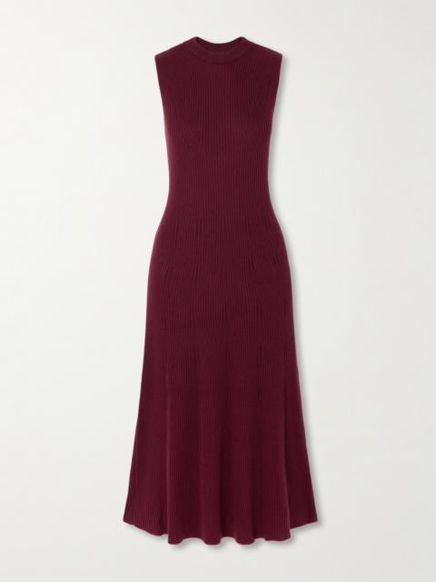 Ribbed-knit Cashmere And Silk-blend Midi Dress