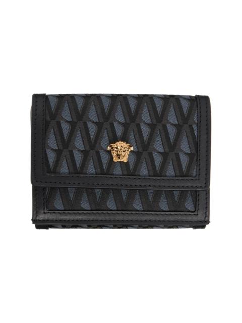 Black 'La Medusa' V Jacquard Wallet
