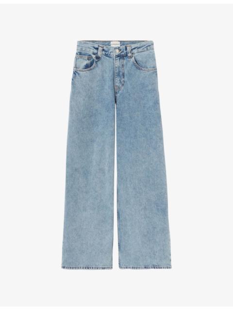 Wide-Leg Denim Jeans