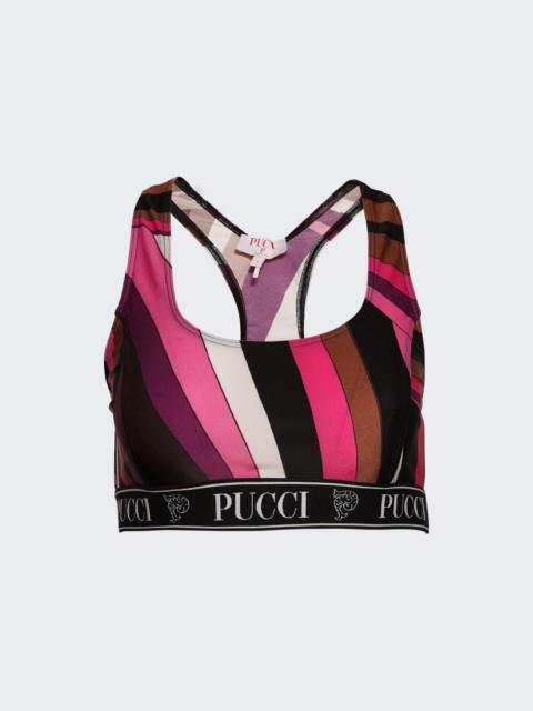 Iride-print Bra Top Fuchsia
