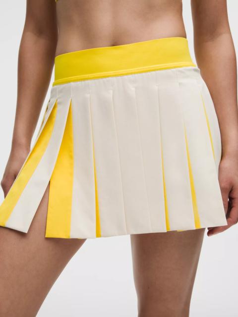 Peek-A-Boo Pleat Mid-Rise Tennis Skirt