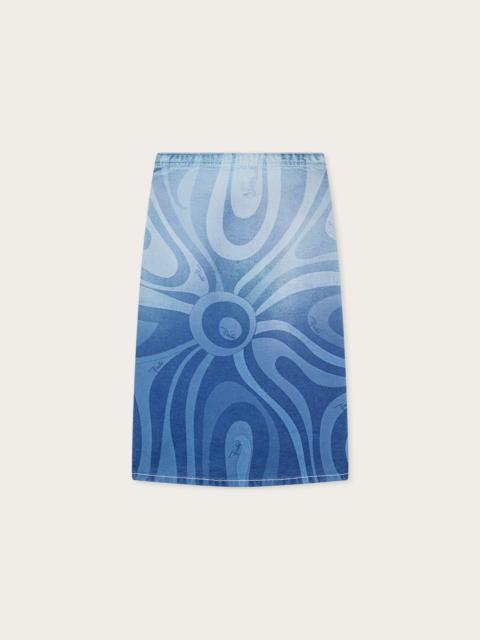 MARMO PRINT SHORT DENIM DRESS