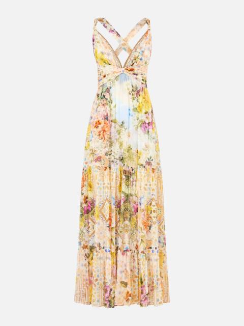 BEAD STRAP GATHERED PANEL DRESS