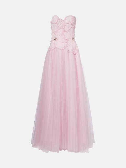 Edra embellished tulle bustier gown