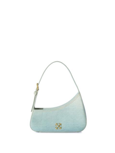 Light Blue Denim Leather Jitney Shoulder Bag