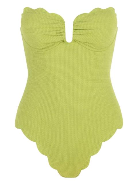 Lisbon scalloped-hem swimsuit