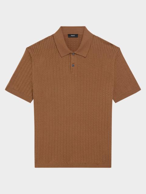 Men's Cable-Knit Polo Sweater