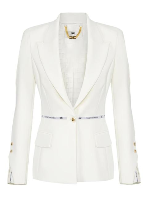 logo ribbon crêpe blazer