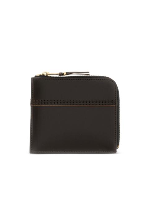 zip-around leather wallet