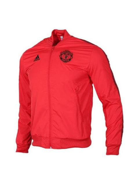 adidas Soccer/Football Manchester United Long Sleeves Zipper Jacket Sports Red DX9077