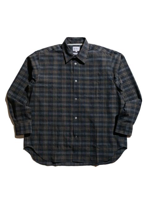 Ole Oversized Wool Check Shirt Charcoal Grey
