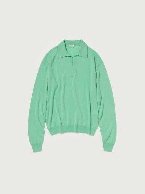 SUPER FINE CASHMERE SILK KNIT SKIPPER POLO