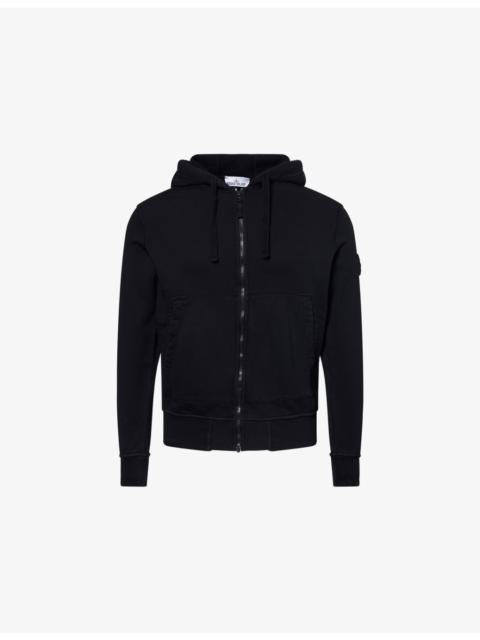 Brand-Patch Zip-Up Cotton Hoody