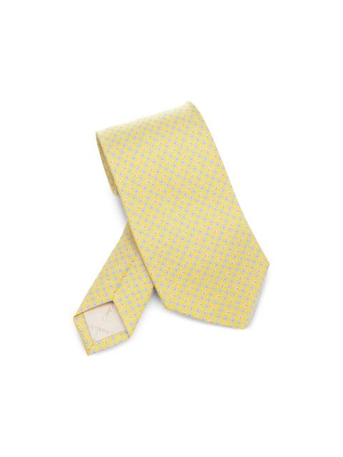 floral-print silk tie