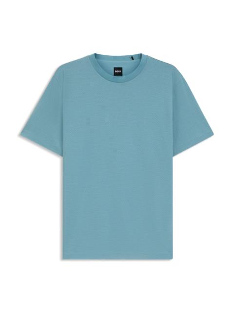 GEOMETRIC-JACQUARD T-SHIRT IN MERCERIZED COTTON