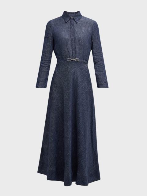 Marley Belted Denim Maxi Shirtdress
