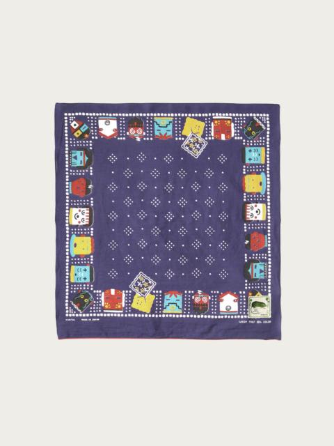 Fastcolor Selvedge Bandanna (KACHINA & PECKISH RAINBOWY) - Purple