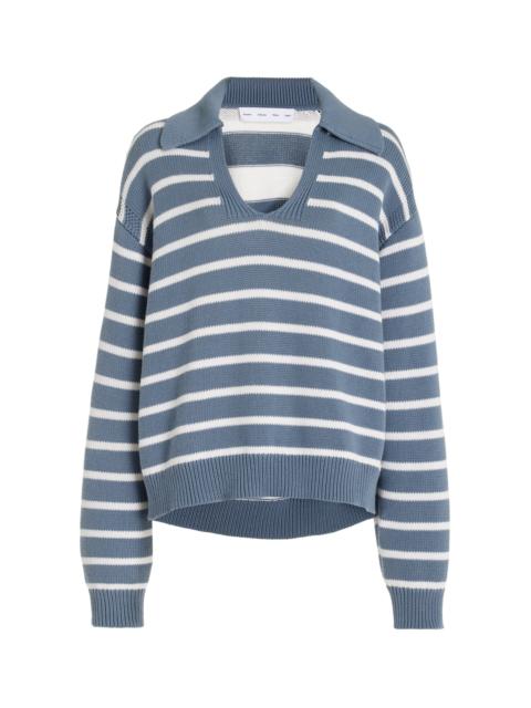Murphy Knit Cotton-Cashmere Polo Sweater print