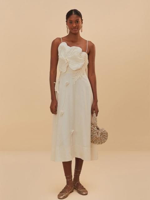 Off-White Garden Lenzing™ Ecovero™ Euroflax™ Midi Dress