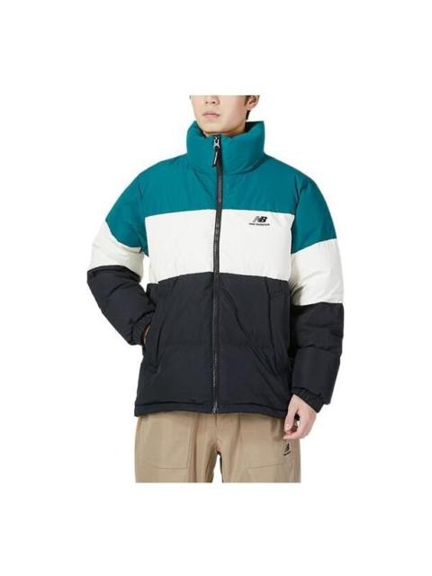 New Balance Warm Down Jacket 'Black White Blue' 5PC44283-HT
