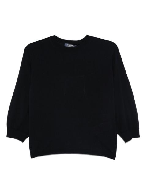 balloon-sleeve wool top