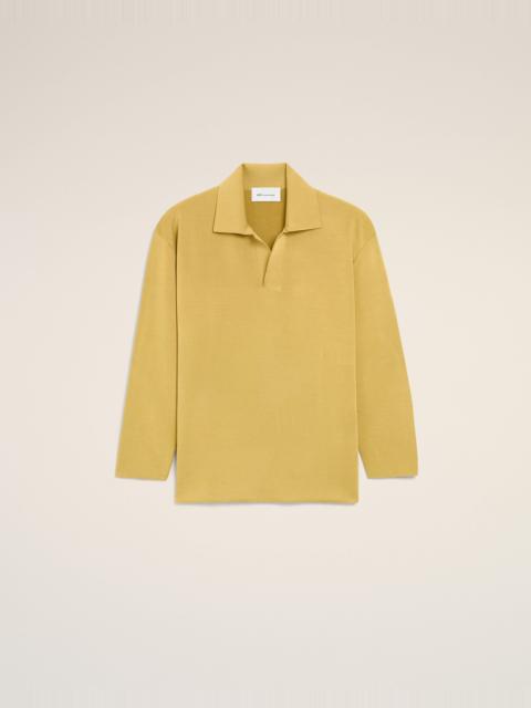 YELLOW WOOL LONG SLEEVES POLO