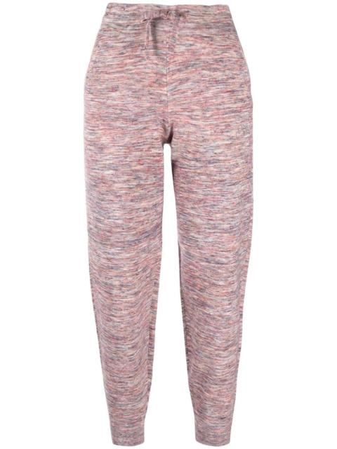 space dye-print tapered-leg track pants
