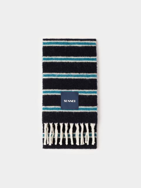 STRIPED SCARF / blue