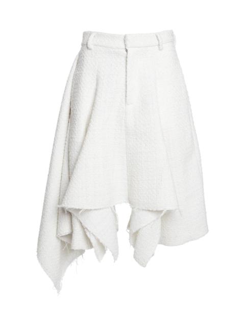 Nave Metallic Bouclé Tweed Midi Skirt white