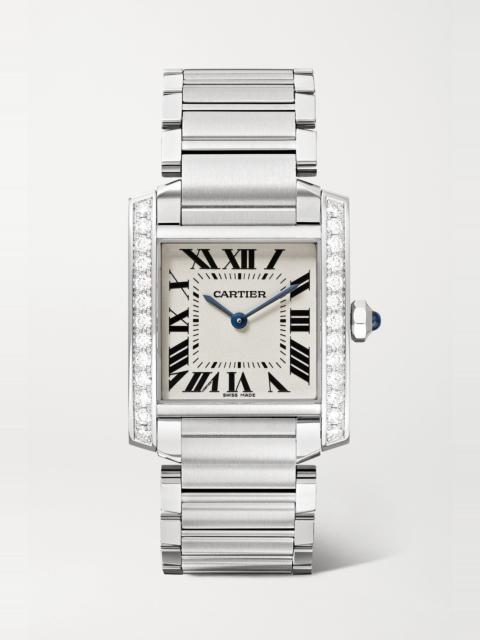 Tank Française 25.05mm medium stainless steel and diamond watch