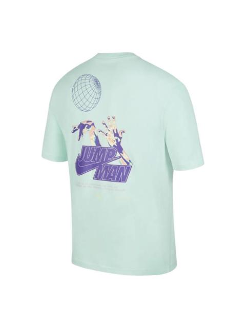 Men's Air Jordan Back Print Short Sleeve Mint Green T-Shirt DM1447-379