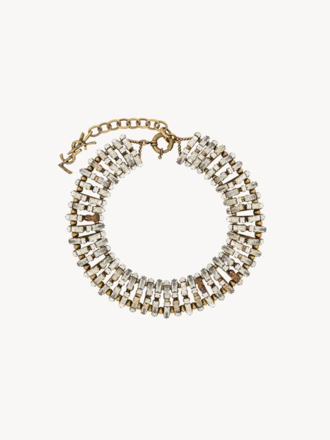 OVERSIZED CRYSTAL PYRAMID NECKLACE IN METAL